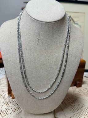 Mint Vintage 1980s Givenchy Dual Strand Tinsel Tiered Matinee Necklace